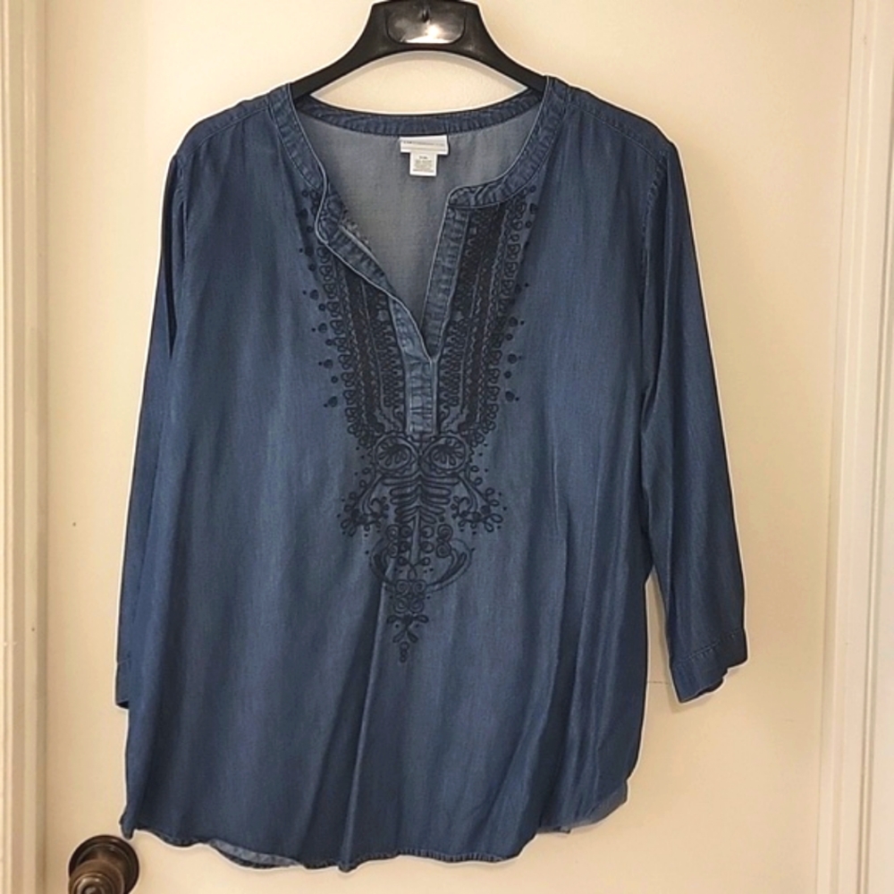 Chambray Denim Top